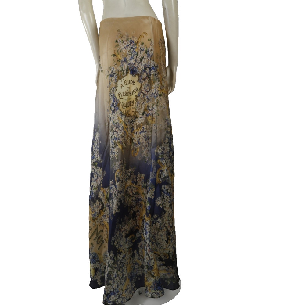 Zimmermann Tama Bias Forget Me Not Flare Skirt Silk Satin Organza Floral Maxi 1 - Picture 12 of 16